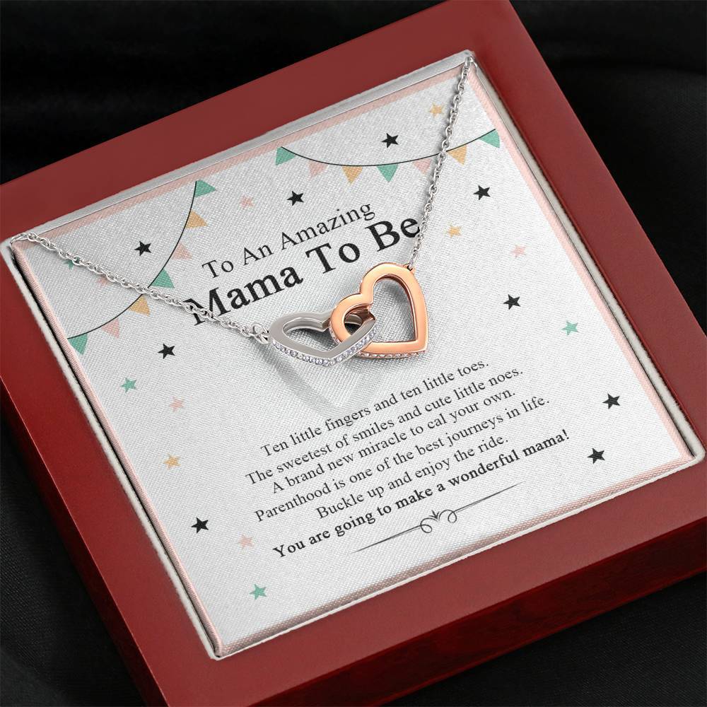 Gearhumans 3D Happy Mothers Day Interlocking Hearts Necklace 4 Gearhumans 3D Happy Mothers Day Interlocking Hearts Necklace GO26042122 ShineOn Fulfillment Mahogany Style Luxury Box