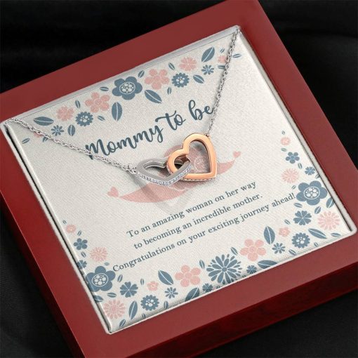 Gearhumans 3D Happy Mothers Day Interlocking Hearts Necklace 9 Gearhumans 3D Happy Mothers Day Interlocking Hearts Necklace GO26042124 ShineOn Fulfillment Mahogany Style Luxury Box