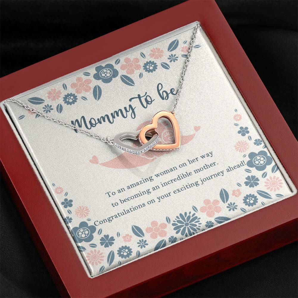 Gearhumans 3D Happy Mothers Day Interlocking Hearts Necklace 4 Gearhumans 3D Happy Mothers Day Interlocking Hearts Necklace GO26042124 ShineOn Fulfillment Mahogany Style Luxury Box