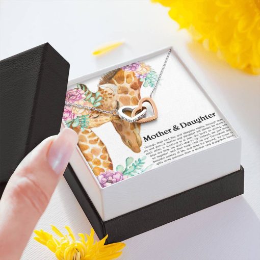 Gearhumans 3D Happy Mothers Day Interlocking Hearts Necklace 8 Gearhumans 3D Happy Mothers Day Interlocking Hearts Necklace Jewelry ShineOn Fulfillment