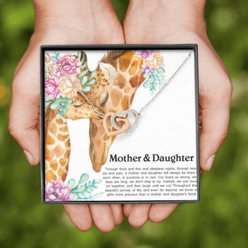 Gearhumans 3D Happy Mothers Day Interlocking Hearts Necklace 7 Gearhumans 3D Happy Mothers Day Interlocking Hearts Necklace Jewelry ShineOn Fulfillment