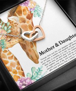 Gearhumans 3D Happy Mothers Day Interlocking Hearts Necklace Jewelry ShineOn Fulfillment Standard Box 