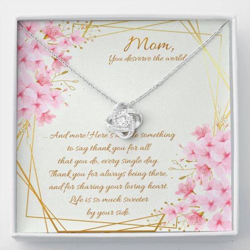 Gearhumans 3D Happy Mothers Day Love Knot Necklace GO22042112 ShineOn Fulfillment Standard Box
