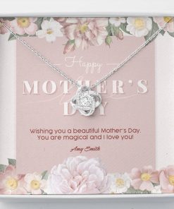 Gearhumans 3D Happy Mothers Day Love Knot Necklace GO22042114 ShineOn Fulfillment Standard Box 