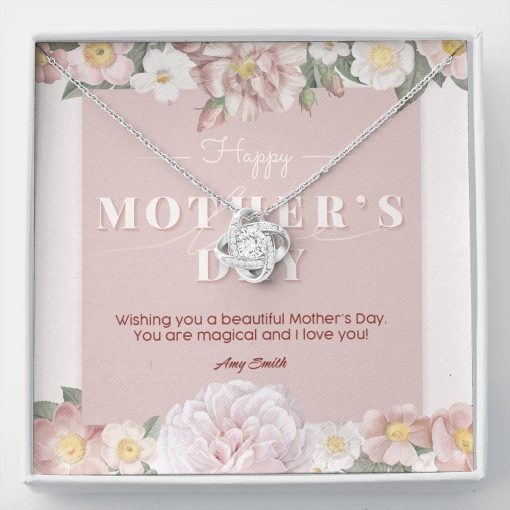 Gearhumans 3D Happy Mothers Day Love Knot Necklace GO22042114 ShineOn Fulfillment Standard Box