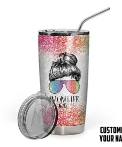 Gearhumans 3D Happy Mothers Day Momlife Custom Name Tumbler GO16042121 Tumbler Long 20oz 