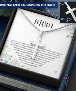Gearhumans 3D Happy Mothers Day Personalized Cross Necklace GO22042118 ShineOn Fulfillment Standard Box