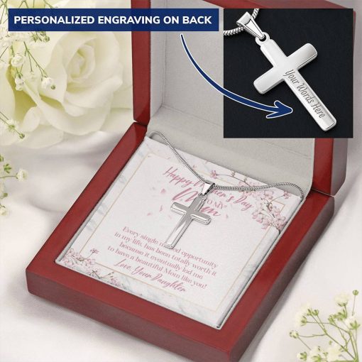 Gearhumans 3D Happy Mothers Day Personalized Cross Necklace 12 Gearhumans 3D Happy Mothers Day Personalized Cross Necklace GS26042122 ShineOn Fulfillment