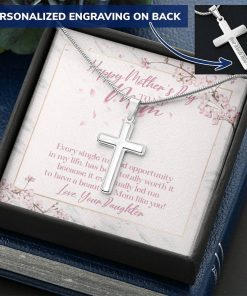 Gearhumans 3D Happy Mothers Day Personalized Cross Necklace GS26042122 ShineOn Fulfillment Standard Box