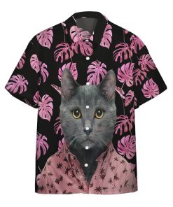Gearhumans 3D Hawaiian Chartreaux Cat Custom Short Sleeve Shirt GO05052118 Hawai Shirt Short Sleeve Shirt S 