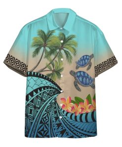 Gearhumans 3D Hawaiian Polynesian Turtle Plumeria Custom Short Sleeve Shirt GS16062114 Hawai Shirt Hawai Shirt S 