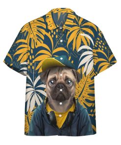 Gearhumans 3D Hawaiian Pug Dog Custom Short Sleeve Shirt GO06052109 Hawai Shirt Short Sleeve Shirt S 