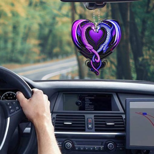 Gearhumans 3D Heart Purple Dragon Car Hanging GJ20052114 Car Hanging