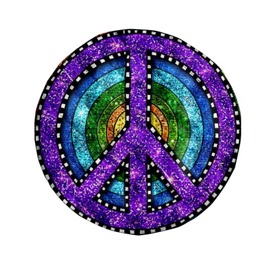 Gearhumans 3D Hippie Custom Round Beach Towel GS2506218 Round Beach Towel Round Beach Towel FS