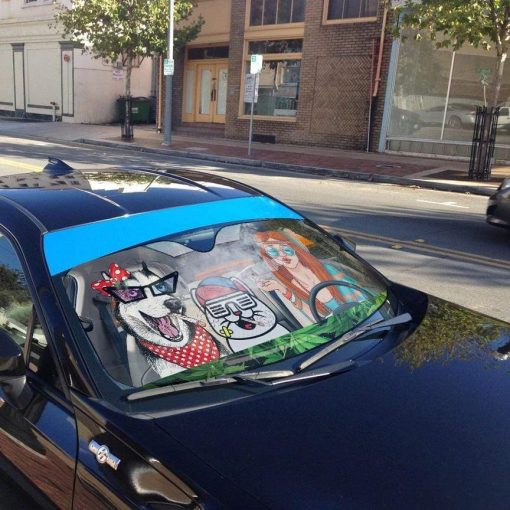 gearhumans 3D Hippie Style Custom Car Auto Sunshade GV190711 Auto Sunshade