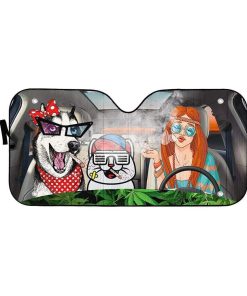 gearhumans 3D Hippie Style Custom Car Auto Sunshade GV190711 Auto Sunshade 57''x27.5'' 