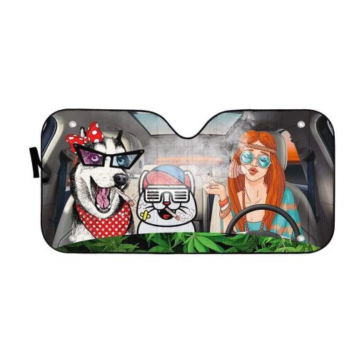 gearhumans 3D Hippie Style Custom Car Auto Sunshade GV190711 Auto Sunshade 57''x27.5''