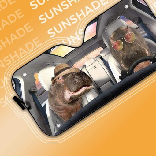 gearhumans 3D Hippo Car Cuto Sunshade GS29067 Auto Sunshade