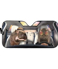 gearhumans 3D Hippo Car Cuto Sunshade GS29067 Auto Sunshade 57''x27.5'' 