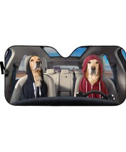 gearhumans 3D Hoodie Golden Retrievers Custom Car Auto Sunshade GV09067 Auto Sunshade 57''x27.5'' 