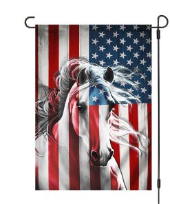 Gearhumans 3D Horse American Flag Custom Flag GW1606212 House Flag House Flag S 