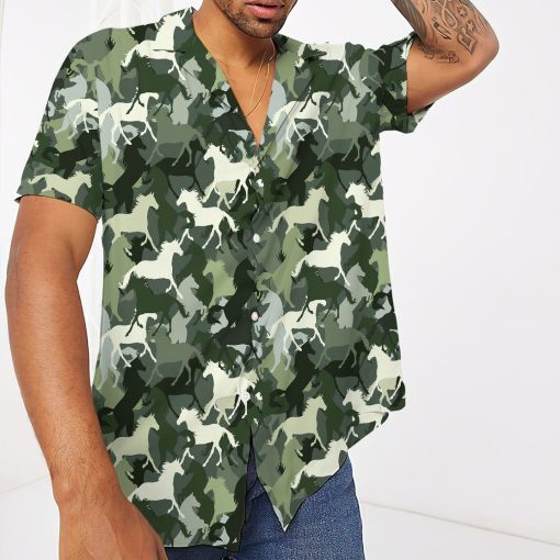 Gearhumans 3D Horse Camo Hawaii Shirt ZZ08045 Hawai Shirt