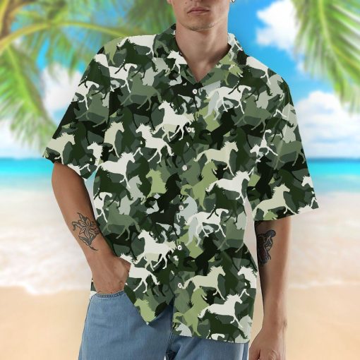 Gearhumans 3D Horse Camo Hawaii Shirt ZZ08045 Hawai Shirt