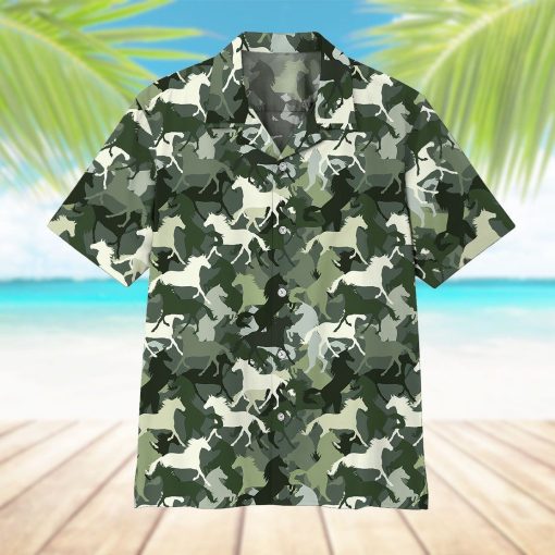 Gearhumans 3D Horse Camo Hawaii Shirt ZZ08045 Hawai Shirt
