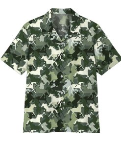 Gearhumans 3D Horse Camo Hawaii Shirt ZZ08045 Hawai Shirt Short Sleeve Shirt S 