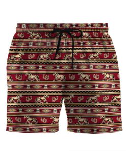 Gearhumans 3D Horse Southwestern Native American Custom Beach Shorts Swim Trunks GO10052111 Men Shorts Men Shorts S 