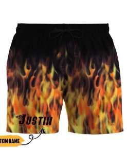Gearhumans 3D Hot Rod Flame Bowling Custom Name Beach Shorts Swim Trunks GO28052112 Men Shorts Men Shorts S 