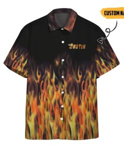 Gearhumans 3D Hot Rod Flame Bowling Custom Name Hawaii Shirt GO28052111 Hawai Shirt Short Sleeve Shirt S 