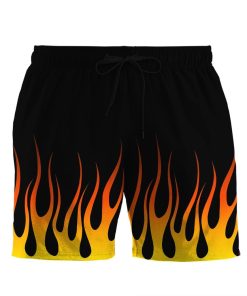 Gearhumans 3D Hot Rod Flame Stencils Custom Beach Shorts Swim Trunks GO11052140 Men Shorts Men Shorts S 