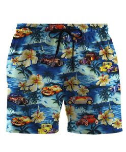 Gearhumans 3D Hot Rod Hawaii Custom Beach Shorts Swim Trunks GS14052129 Men Shorts Men Shorts S 