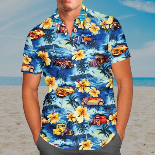 Gearhumans 3D Hot Rod Hawaii Shirt ZG-HW03082005 Short Sleeve Shirt