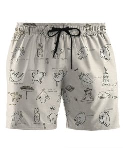 Gearhumans 3D Hot Yoga for Cats Funny Custom Beach Shorts Swim Trunks GS11052128 Men Shorts Men Shorts S 