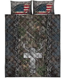 Gearhumans 3D Hunting Fishing Cross Custom Quilt Set GW050412 Quilt Set Quilt Set Twin