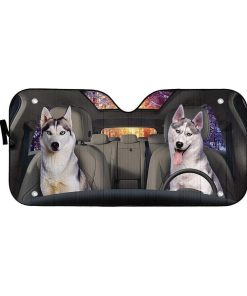 gearhumans 3D Husky Puppies Grow up Custom Car Auto Sunshade GL28075 Auto Sunshade 57''x27.5'' 