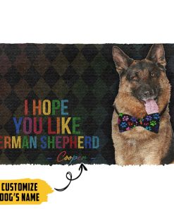 Gearhumans 3D I Hope You Like German Shepherd Custom Name Doormat GO28052117 Doormat Doormat S(15,8inchx23,6inch) 