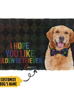 Gearhumans 3D I Hope You Like Golden Retriever Custom Name Doormat GO28052117 Doormat Doormat S(15,8inchx23,6inch) 