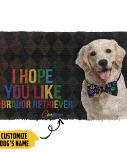 Gearhumans 3D I Hope You Like Labrador Retriever Custom Name Doormat GO27052110 Doormat Doormat S(15,8inchx23,6inch) 