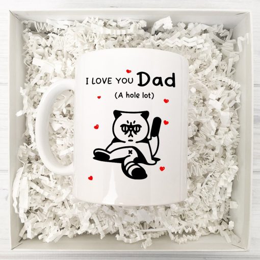 Gearhumans 3D I Love You Dad A Hole Lot Silvy Cat Mug ZK1305213 Mug