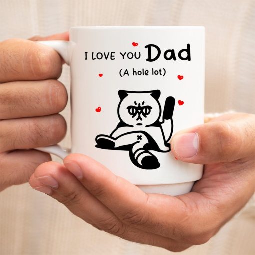 Gearhumans 3D I Love You Dad A Hole Lot Silvy Cat Mug ZK1305213 Mug