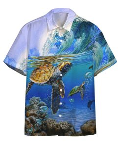 Gearhumans 3D In The Ocean Turtle Custom Hawaii Shirt GS08072124 Hawai Shirt Hawai Shirt S 