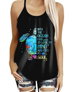 Gearhumans 3D Into The Ocean With Turtle Custom Cross Tank Top GS23062118 Cross Tank Top Cross Tank Top S 