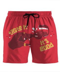 Gearhumans 3D Its good, Stop staring at my cock Beach Shorts Swim Trunks GV05073 Men Shorts Men Shorts S 