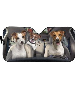 gearhumans 3D Jack Russell Terrier Custom Car Auto Sunshade GL29071 Auto Sunshade 57''x27.5'' 