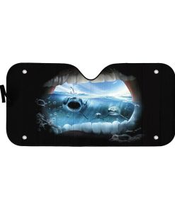 Gearhumans 3D Jaws Custom Car Auto Sunshade GO28042114 Auto Sunshade 57''x27.5'' 