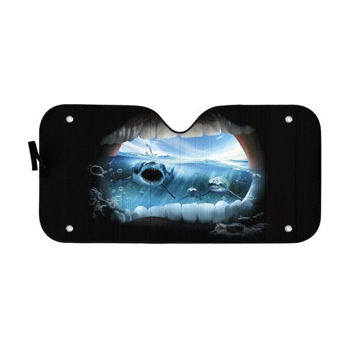 Gearhumans 3D Jaws Custom Car Auto Sunshade GO28042114 Auto Sunshade 57''x27.5''