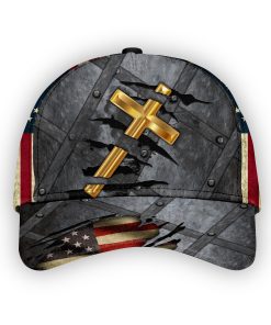 Gearhumans 3D Jesus Crack US Flag Custom Classic Cap GW26046 Cap Cap 